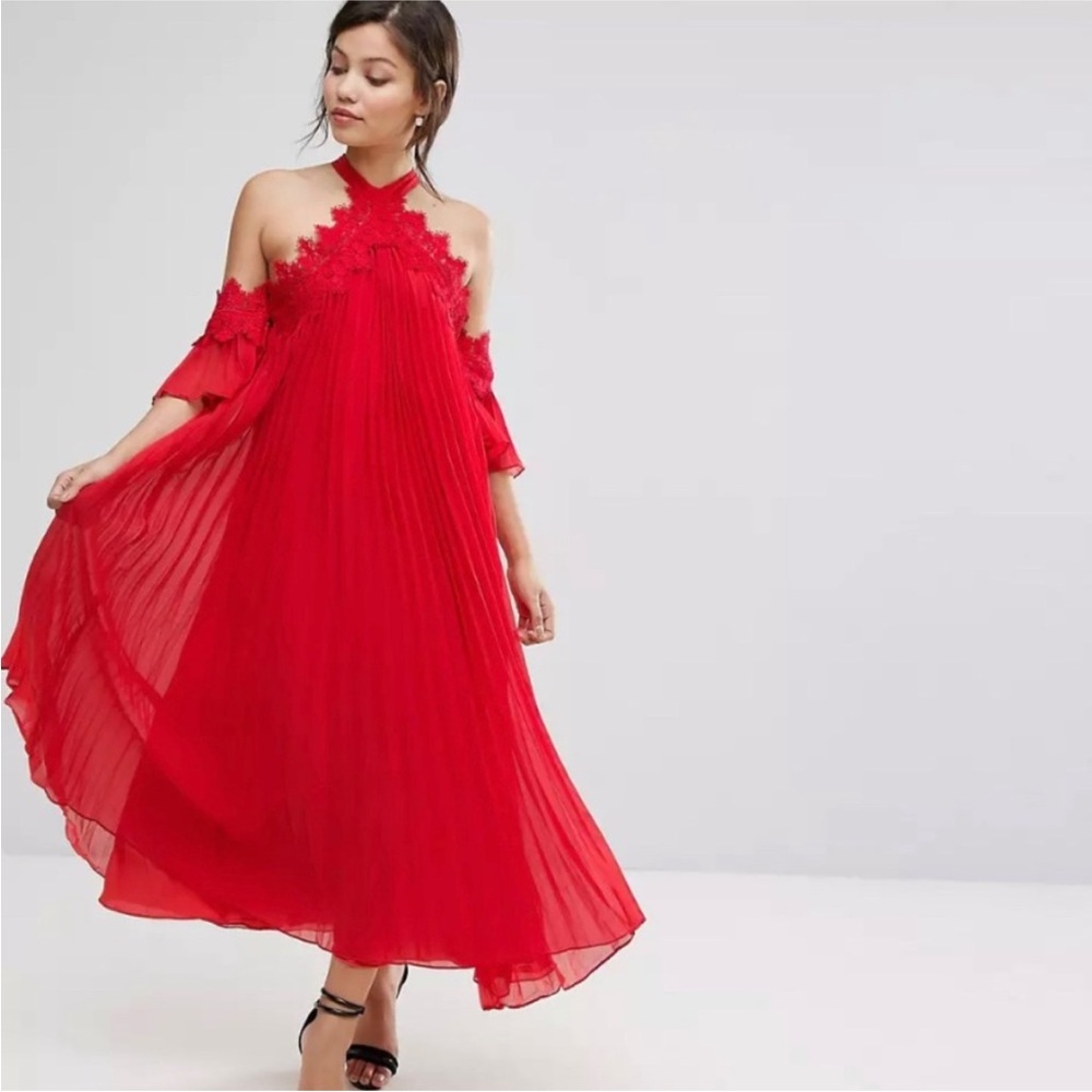 True Decadence Pleated Red Dress
